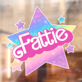 Fattie Plus Größe Regenbogen Retro 90er Nostalgie Fensteraufkleber (Blatt 2)