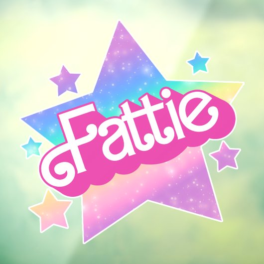 Fattie Plus Größe Regenbogen Retro 90er Nostalgie Fensteraufkleber (Blatt 3)