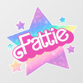 Fattie Plus Größe Regenbogen Retro 90er Nostalgie Fensteraufkleber (Blatt)