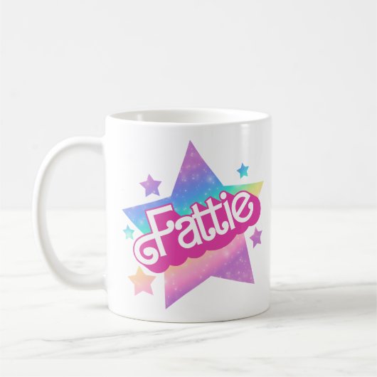 Fattie Plus Größe Regenbogen Retro 90er Nostalgie Kaffeetasse (Links)