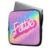 Fattie Plus Größe Regenbogen Retro 90er Nostalgie Laptopschutzhülle (Vorderseite Links)