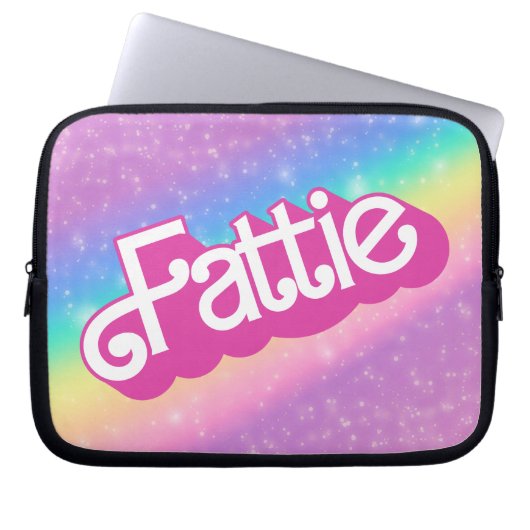 Fattie Plus Größe Regenbogen Retro 90er Nostalgie Laptopschutzhülle (Vorderseite)