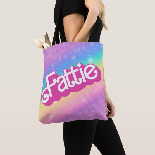 Fattie Plus Größe Regenbogen Retro 90er Nostalgie Tasche (Von Nahem)