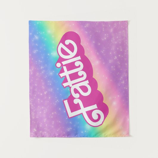 Fattie Plus Größe Regenbogen Retro 90er Nostalgie  Wandteppich (Vorderseite)