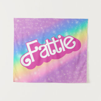 Fattie Plus Größe Regenbogen Retro 90er Nostalgie Wandteppich