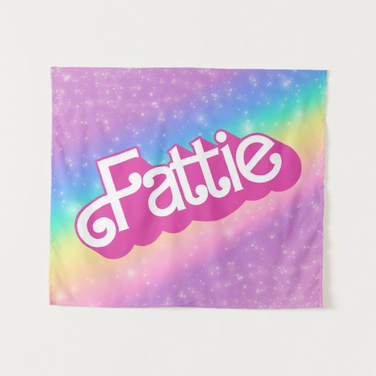 Fattie Plus Größe Regenbogen Retro 90er Nostalgie Wandteppich (Vorderseite (Horizontal))