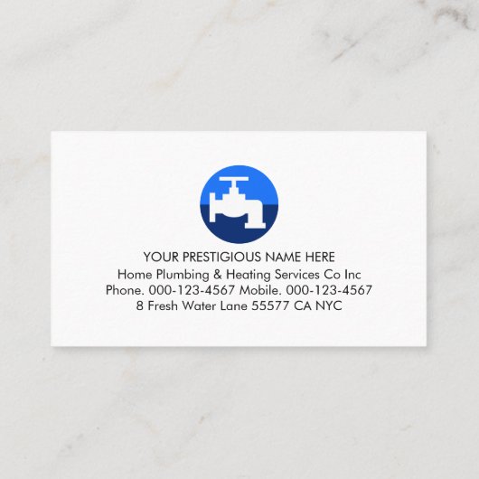 Faucet Pipeline Leaking Blue Waters Visitenkarte (Rückseite)