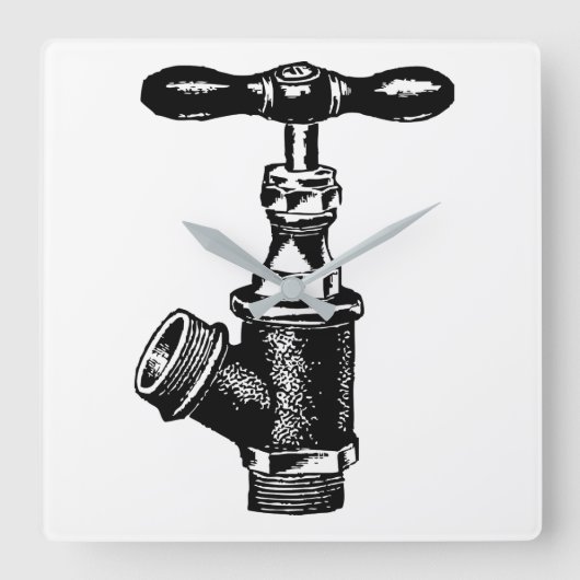 Faucet Quadratische Wanduhr (Vorderseite)