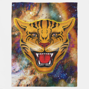 Fauchende Tiger-Nebel-Flanelldecke Fleecedecke