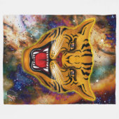 Fauchende Tiger-Nebel-Flanelldecke Fleecedecke (Vorderseite (Horizontal))