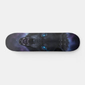 Fauchender schwarzer Wolfskopf Skateboard (Horizontal)