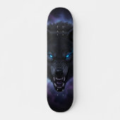 Fauchender schwarzer Wolfskopf Skateboard (Vorne)