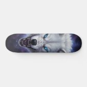 Fauchender weißer Wolfskopf Skateboard (Horizontal)