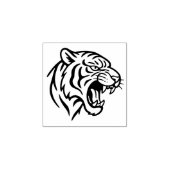 Fauchendes Tigerprofil 1x1 Gummistempel (Prägung)