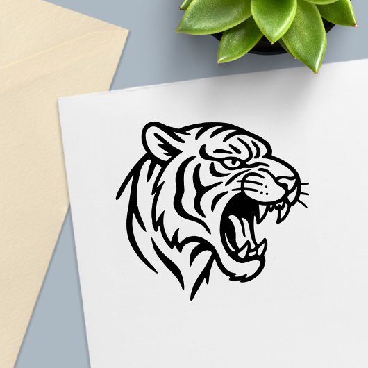 Fauchendes Tigerprofil Permastempel
