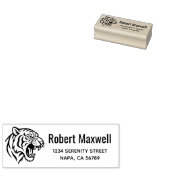 Fauchendes Tigerprofil Rücksendeadresse Gummistempel (Stempel)