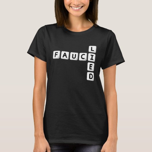 Fauci Lied Word Tiles T-Shirt (Vorderseite)
