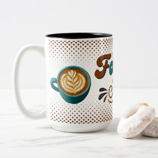 Fauget-Kaffeetasse | Süßes Kaffeeliebhaber-Geschen Zweifarbige Tasse