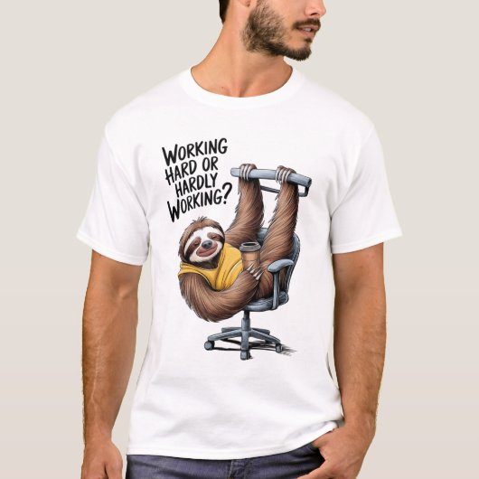 Faul wie ein Faultier oder hart arbeitendes Faulti T-Shirt (Vorderseite)