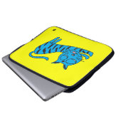 Faule blaue Katze 15 Zoll-Laptop-Hülse Laptopschutzhülle (Vorne Knopf)