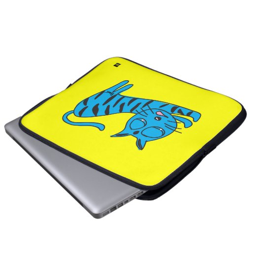 Faule blaue Katze 15 Zoll-Laptop-Hülse Laptopschutzhülle (Vorne Knopf)