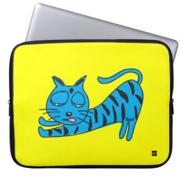Faule blaue Katze 15 Zoll-Laptop-Hülse Laptopschutzhülle