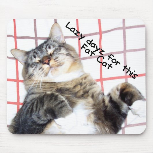 Faule Tuffy Katze Mousepad (Vorne)