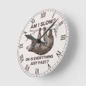 Faulenzen bin ich langsam? runde wanduhr (Winkel)