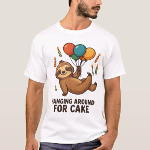 Faulenzen für Kuchen Geburtstagsballon Faultier , T-Shirt
