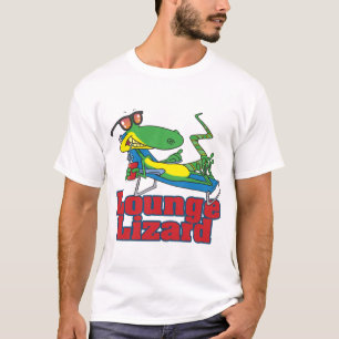 faulenzende Lounge-Echse Cartoon T-Shirt