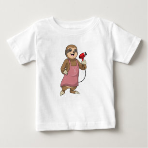 Faulenzer als Haartrockner Baby T-shirt