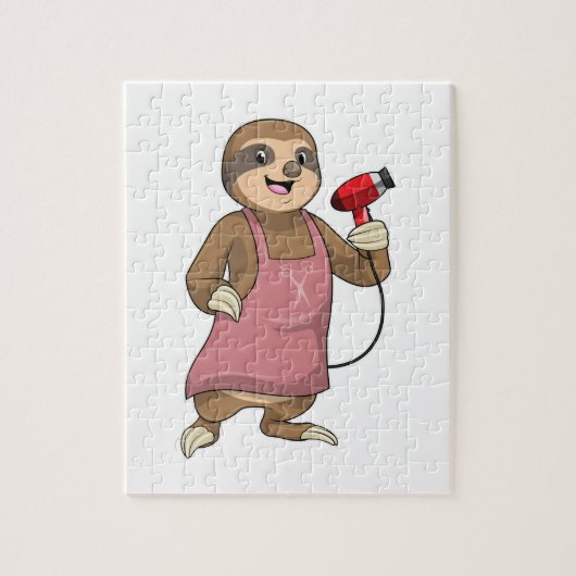 Faulenzer als Haartrockner Puzzle (Vertikal)