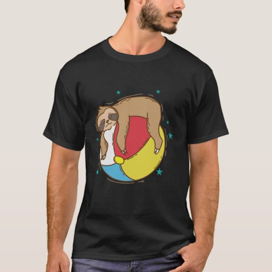 Faulenzer an einem Beach Ball T-Shirt (Vorderseite)