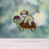 Faulenzer auf einer Schildkröte Klassischer T - Sh Acrylschild (Neutral)