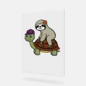 Faulenzer auf einer Schildkröte Klassischer T - Sh Acrylschild (Winkel)