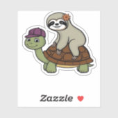 Faulenzer auf einer Schildkröte Klassischer T - Sh Aufkleber (Blatt)