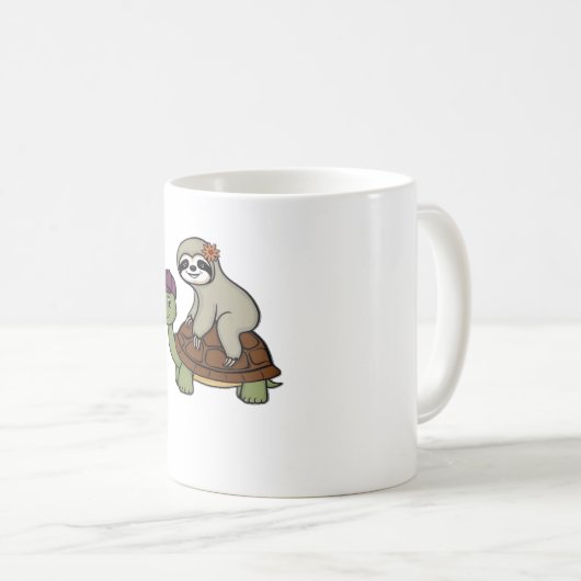 Faulenzer auf einer Schildkröte Klassischer T - Sh Kaffeetasse (VorderseiteRechts)