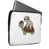 Faulenzer auf einer Schildkröte Klassischer T - Sh Laptopschutzhülle (Vorne Rechts)