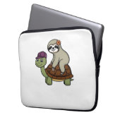 Faulenzer auf einer Schildkröte Klassischer T - Sh Laptopschutzhülle (Vorderseite Links)