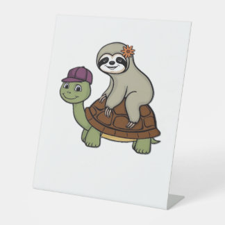 Faulenzer auf einer Schildkröte Klassischer T - Sh Sockelschild