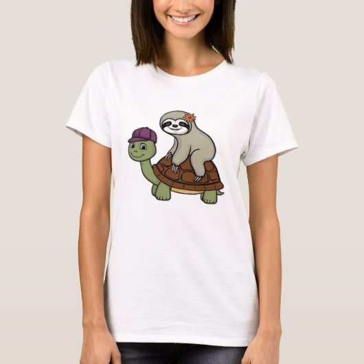Faulenzer auf einer Schildkröte Klassischer T - Sh T-Shirt (Vorderseite)