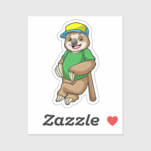 Faulenzer bei Baseball mit Baseballschläger Aufkleber