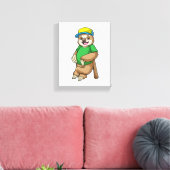 Faulenzer bei Baseball mit Baseballschläger Leinwanddruck (Insitu (Wohnzimmer))
