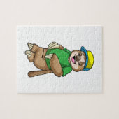 Faulenzer bei Baseball mit Baseballschläger Puzzle (Horizontal)