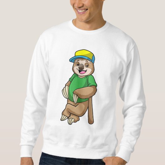 Faulenzer bei Baseball mit Baseballschläger Sweatshirt (Vorderseite)