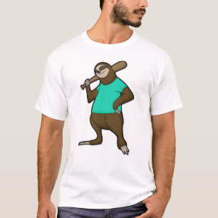 Faulenzer bei Baseball mit Baseballschläger T-Shirt