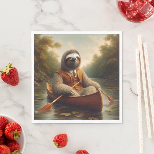 Faulenzer in Kanufahrt Serviette (Beispiel)