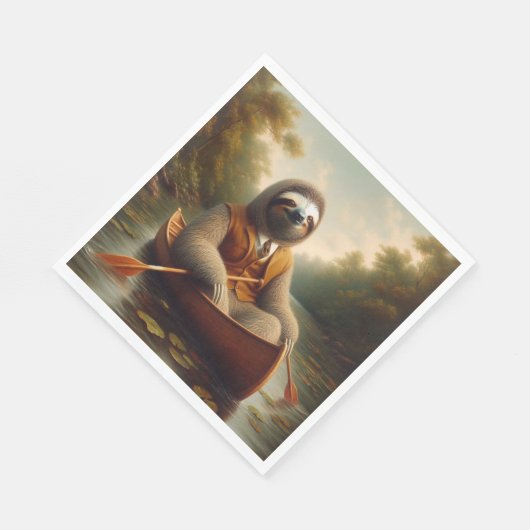 Faulenzer in Kanufahrt Serviette (Ecke)