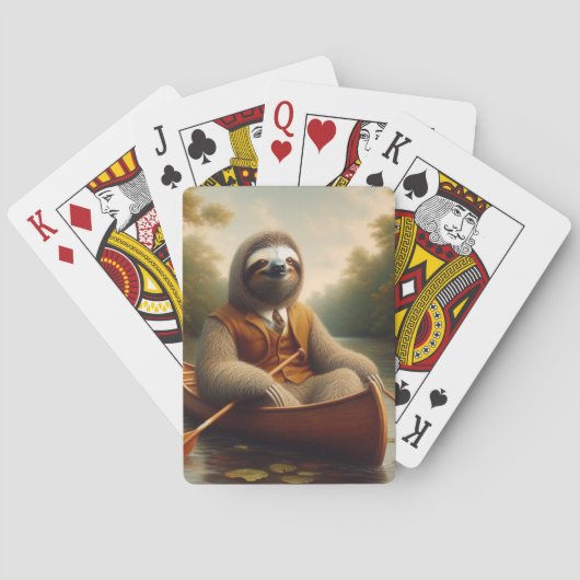 Faulenzer in Kanufahrt Spielkarten (Rückseite)