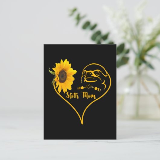 Faulenzer Mama mit Sonnenblumen Postkarte (Stehend Vorderseite)